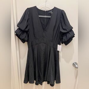 1. State Black Ruffled Puff Sleeve Mini Dress